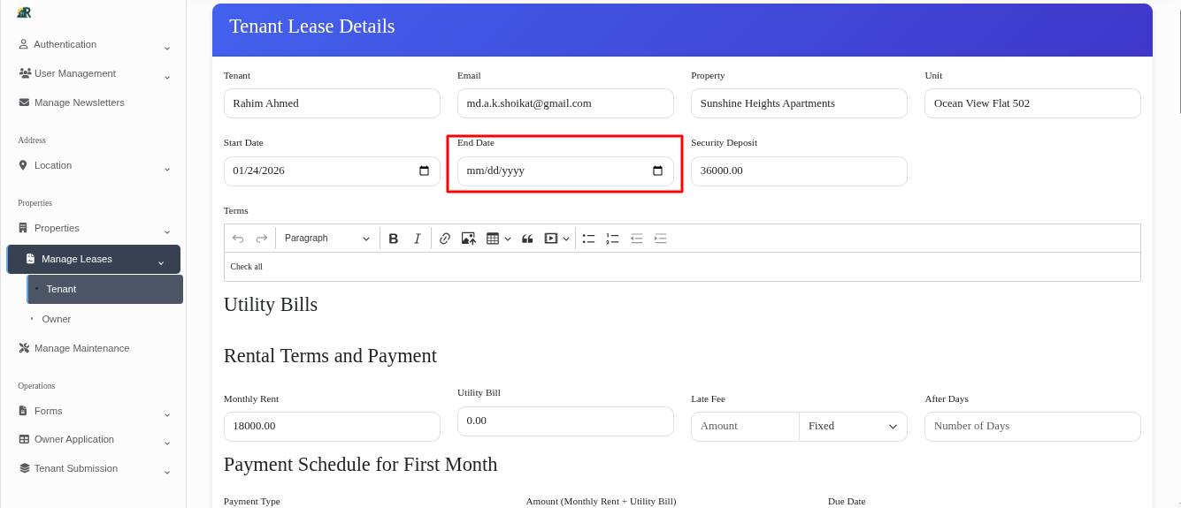 Tenant Onboarding Flow
